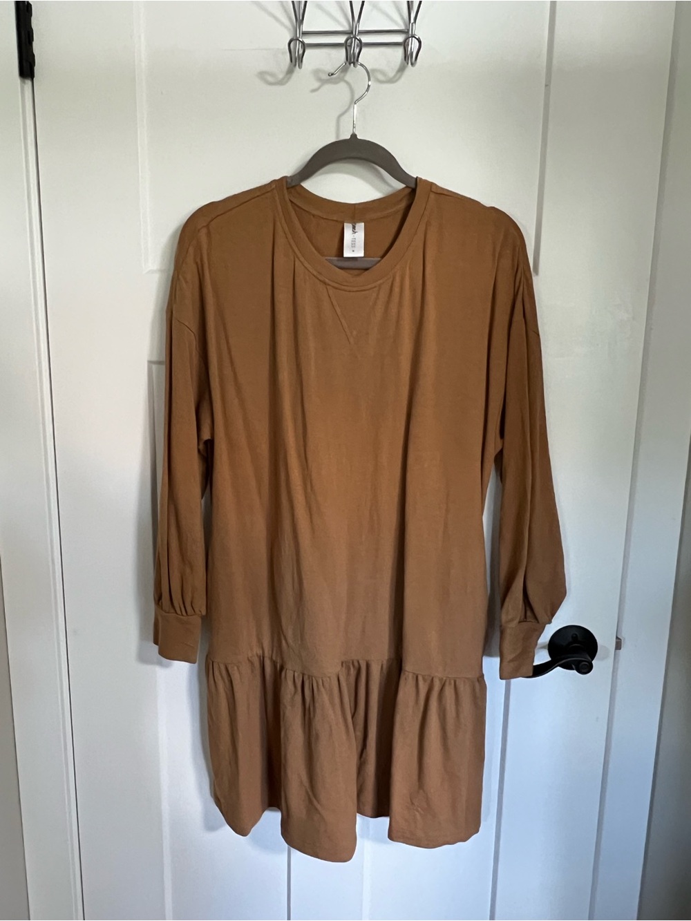 Smash + Tess Long-Sleeve Tiered Dress - Caramel Brown